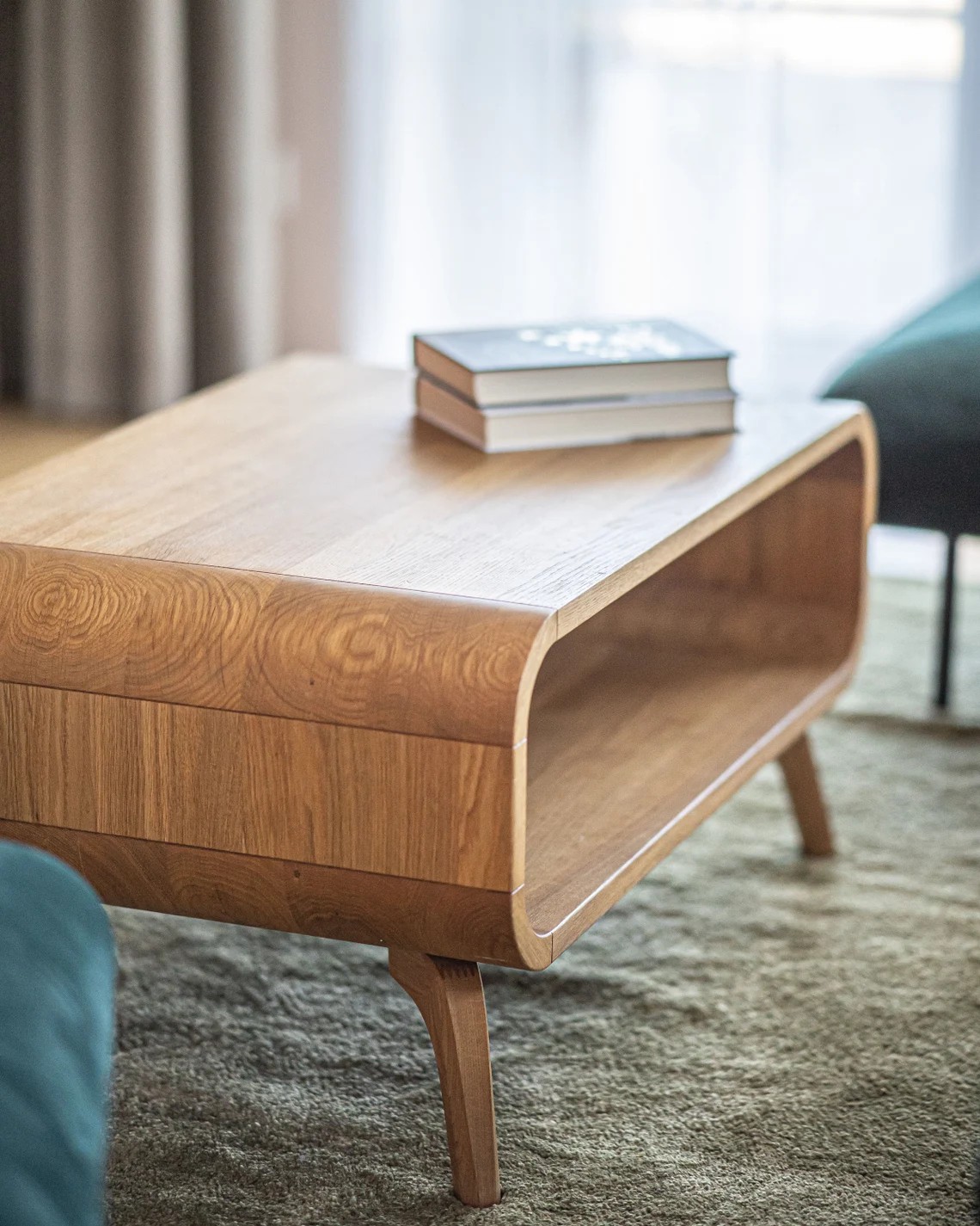 Bet Form - stolik kawowy z naturalnego drewna dębowego - 90cm - obrazek 3