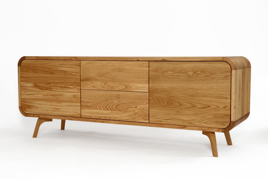 Alef Form - niska komoda z litego drewna dębowego 180 cm - obrazek 5