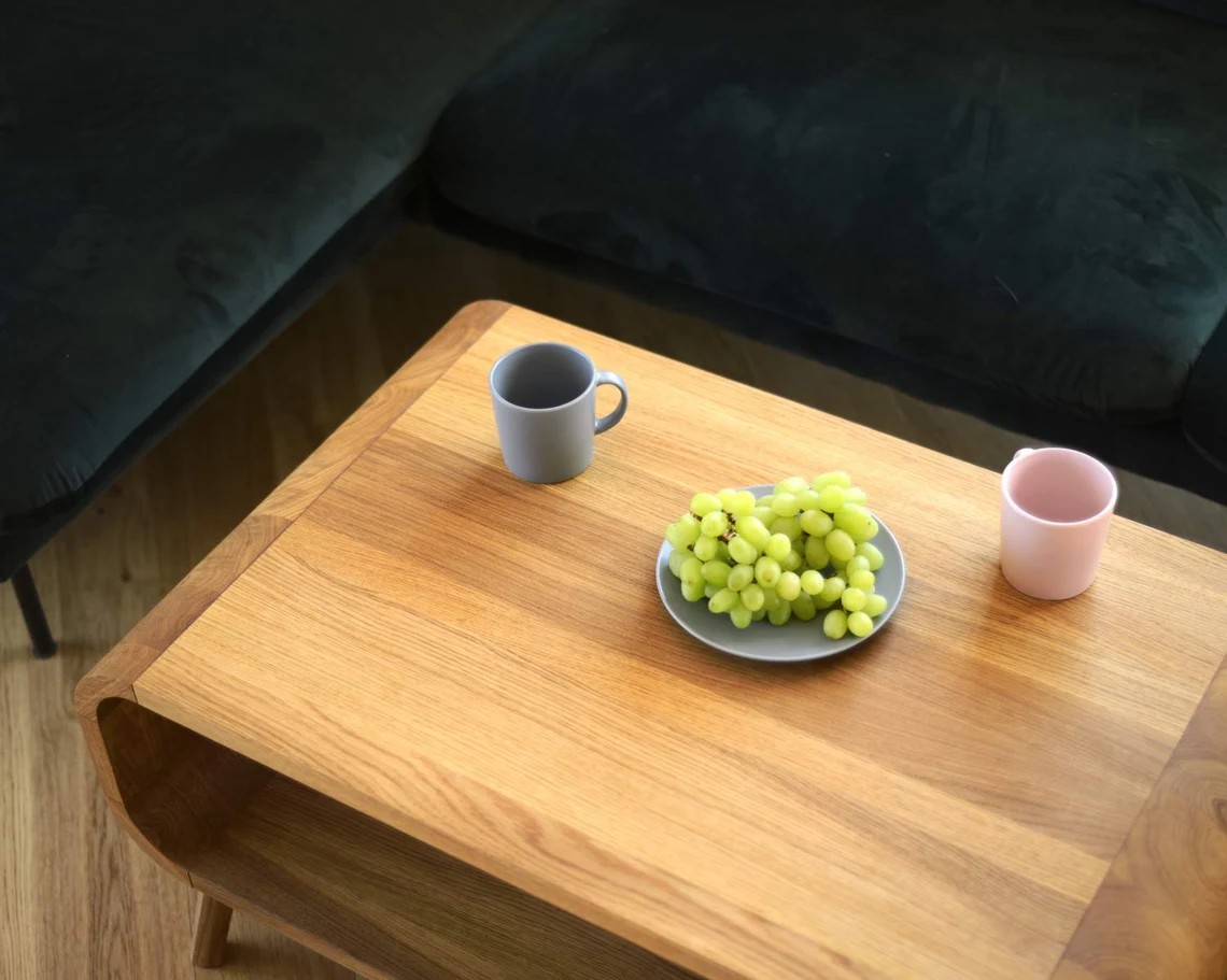 Bet Form - stolik kawowy z naturalnego drewna dębowego - 90cm - obrazek 6