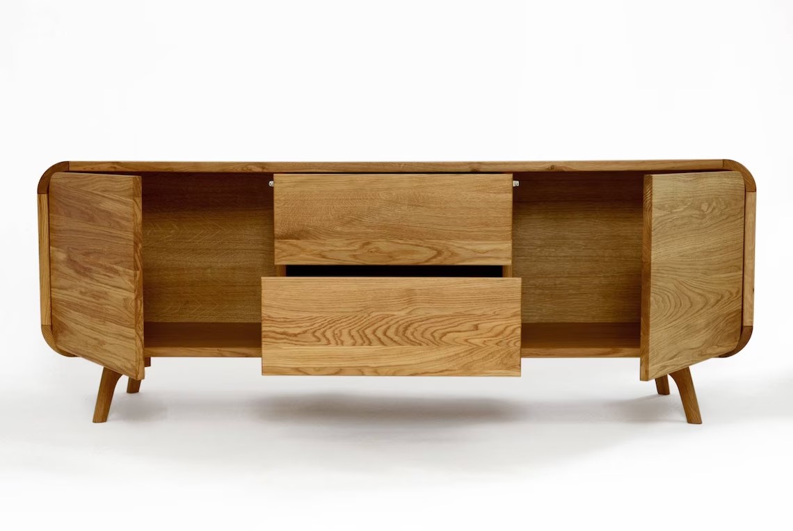 Alef Form - niska komoda z litego drewna dębowego 180 cm - obrazek 8