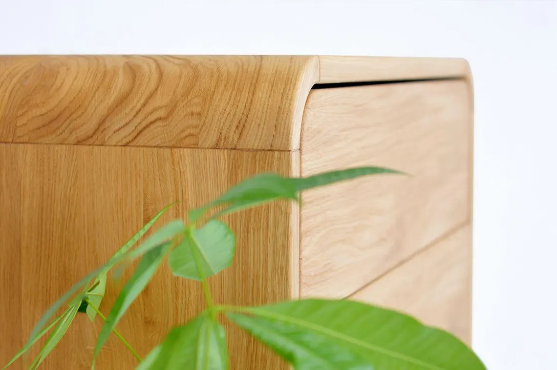 Bora Form – Komoda z litego drewna dębowego z pięcioma szufladami 90cm - obrazek 5